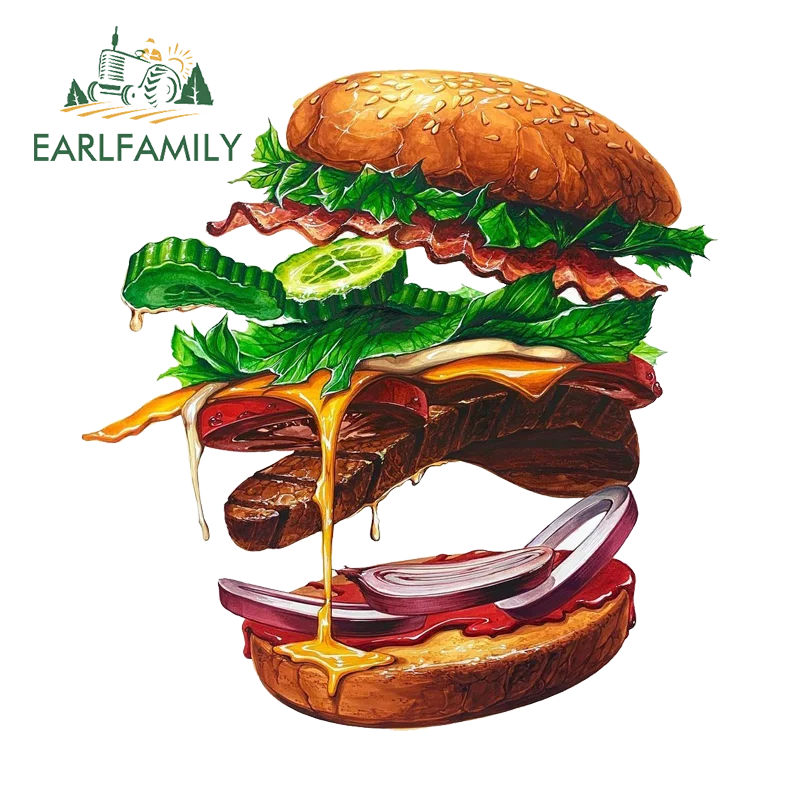 EARLFAMILY Delicious Food Autoaufkleber, Persönlicher Kreativer Aufkleber, Kratzschutz, Sonnenschutz, Vinyl, Fahrzeug-Styling-Zubehör