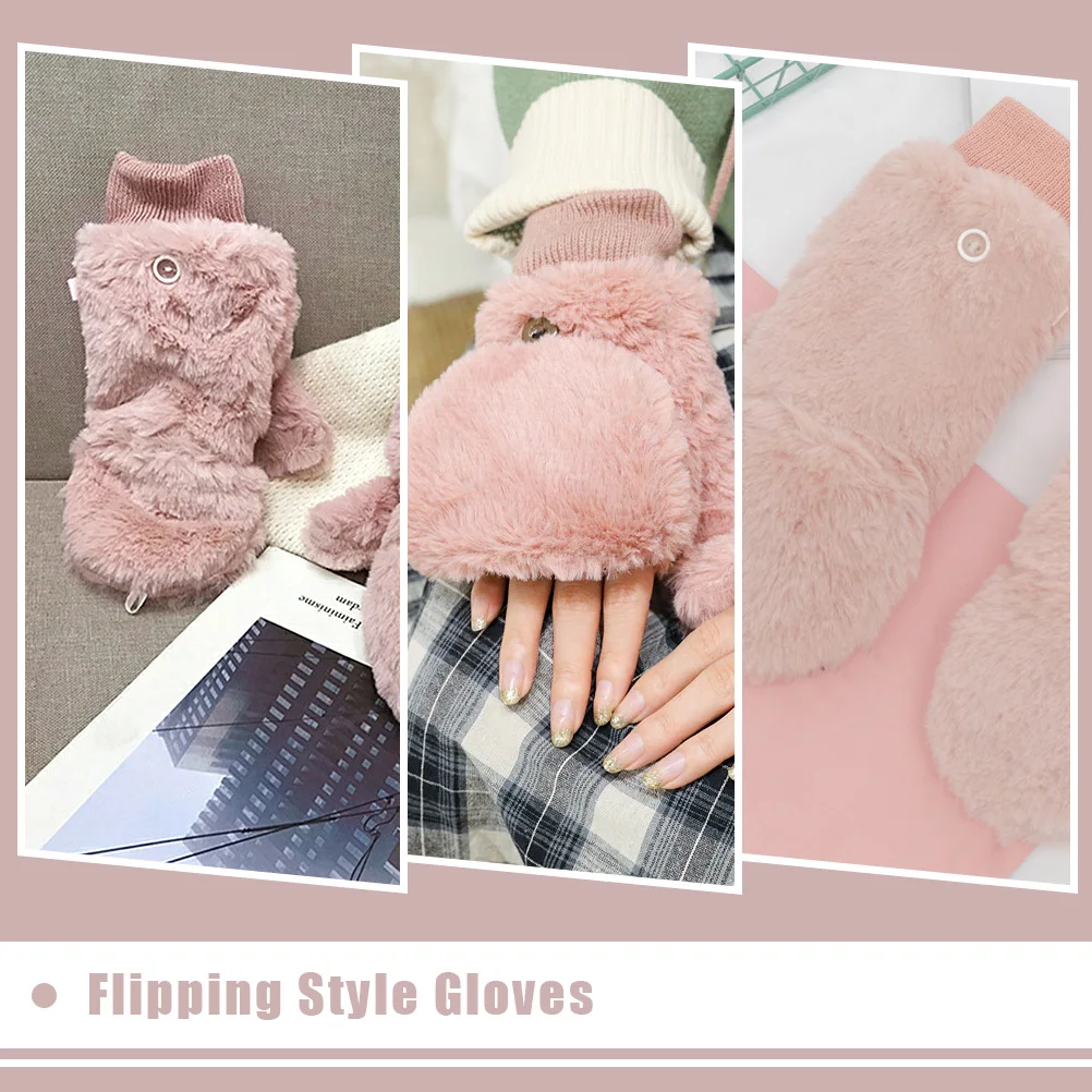 1Pair Windproof Flip-Cover Gloves Warm Winter Keep Hands Cozy Cycling Women Gloves Hand Warm Keep Prop Cycling Hand Cover