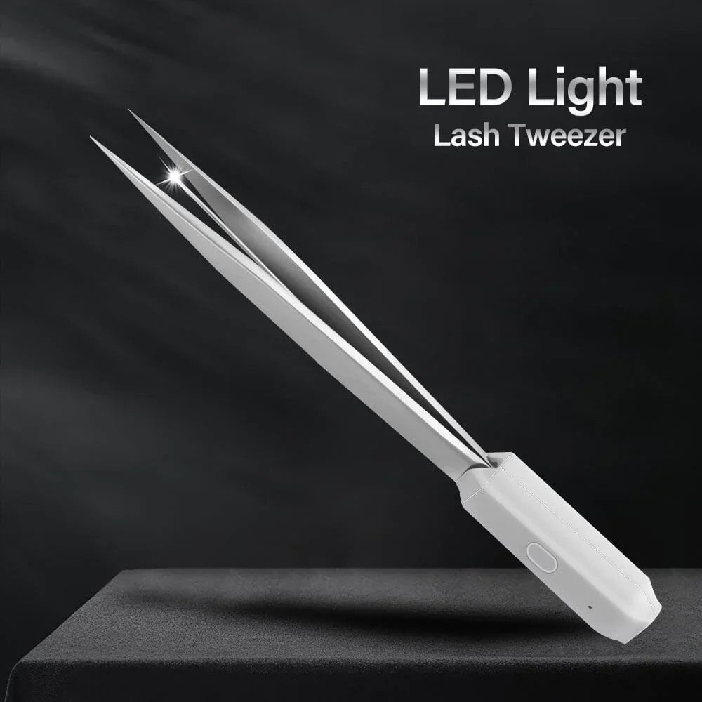 Veyes Inc LED Light Lash Tweezer For Professional Eyelash Extension Veyelash High Quality Stainless Steel Tweezer Makeup Tool