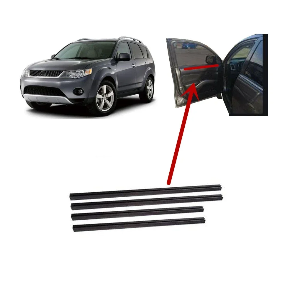 

4 Pcs Inner Black Window Glass Rubber for Outlander 2007-2012 CW 5727A258 Protect Weather Strip for Peugeot 4007 Airtrek 2nd