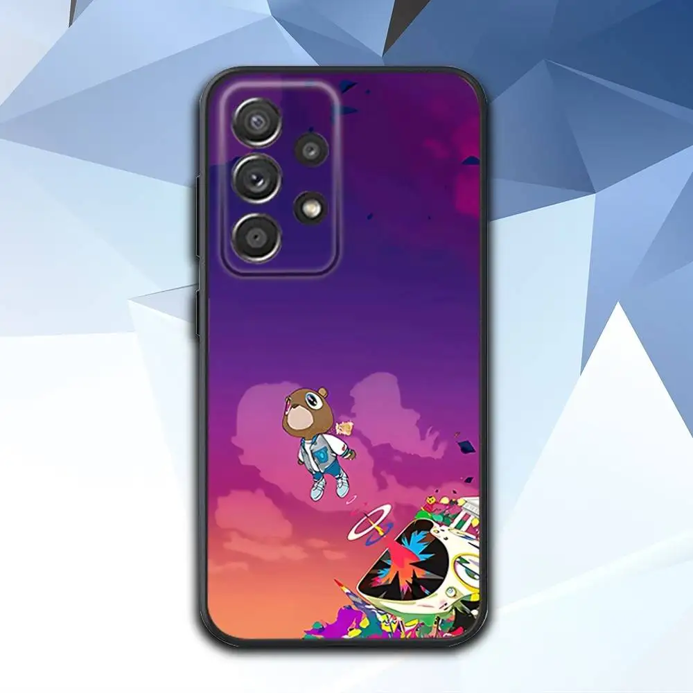 حافظة هاتف K-Kanye Rapper West Bully لهاتف سامسونج S 25,24,23,22,30,21,10,9,Ultra,Plus,Lite,FE,4,5G حافظة سوداء ناعمة