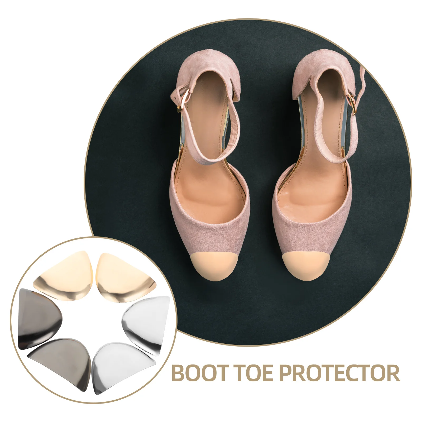 

6Pcs Boot Toe Protectors Metal Shoe Tip Covers Durable High Heel Protector Repair Kit Boot Heel Tips Shoes Protector