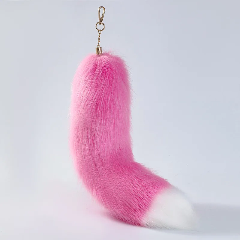 keychain pink Key Ring Raccoon Coat Tails Chain Keychain Keyring Gift New Tails Key Ring Chain Creative Rings for Men