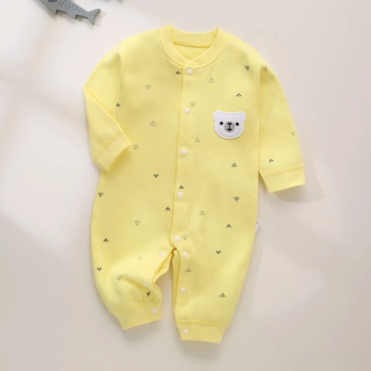 0-18 Months Toddler New Model Soft Spring Autumn Babygro Baby Boy Girl Skin-friendly Pure Cotton Romper Infant Daily Jumpsuit