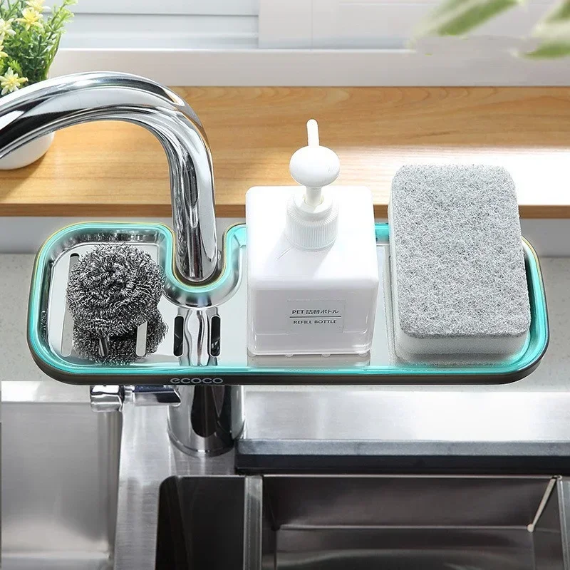 

Stainless Steel Faucet Shelf Kitchen Utensils Sink Storage Rack Sink Cloth Drain Basket Faucet Towel Rack Kitchen Accesorries