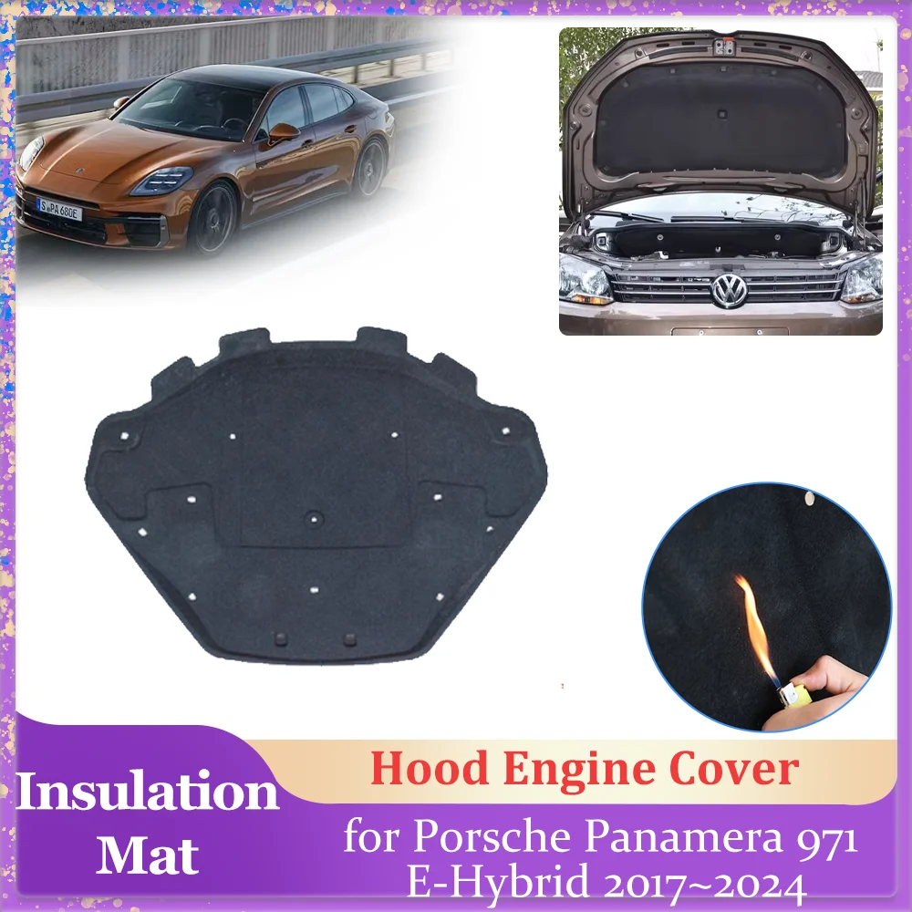 

Car Hood Insulation Pad for Porsche Panamera 971 E-Hybrid 2017~2024 Engine Cover Liner Cotton Soundproof Heat Mat Accessories