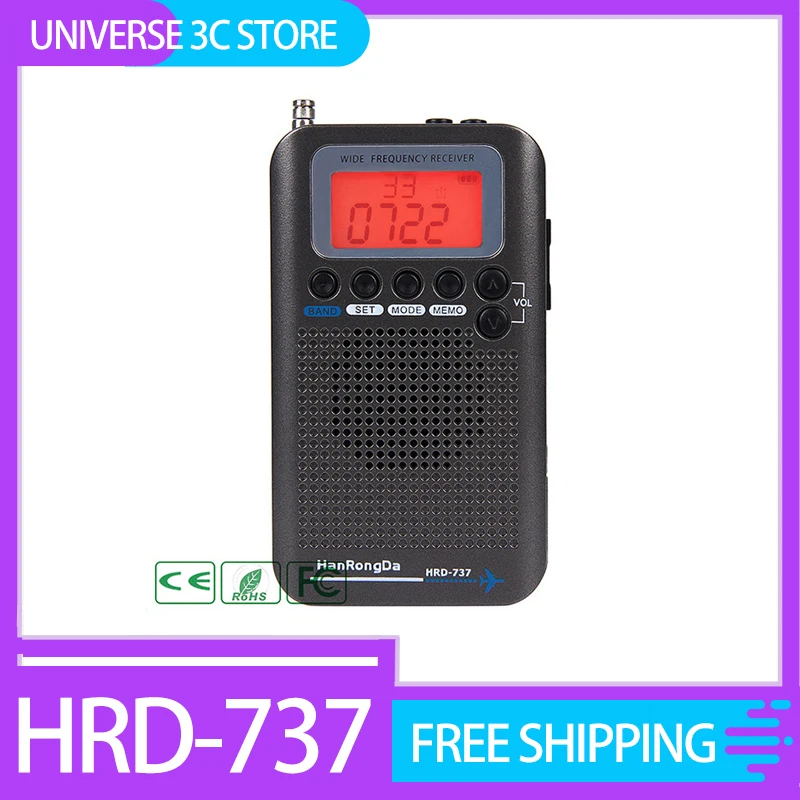 Hanrong Da Hrd-737 Radio With Screen Broadband Full Band Portable Rechargeable Long Endurance Aviation Outdoor Home Gift