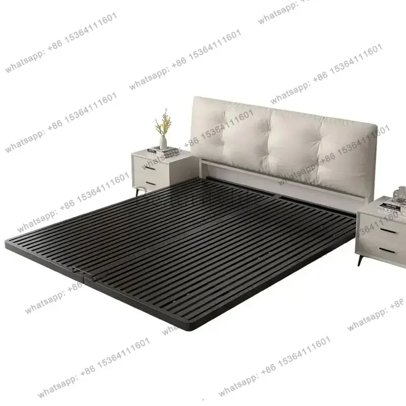 

D14Master Bedroom Floating Bed High End European Minimalist Confortable Small Family Bed Apartment Fashionable Lazy Lit Furnitur