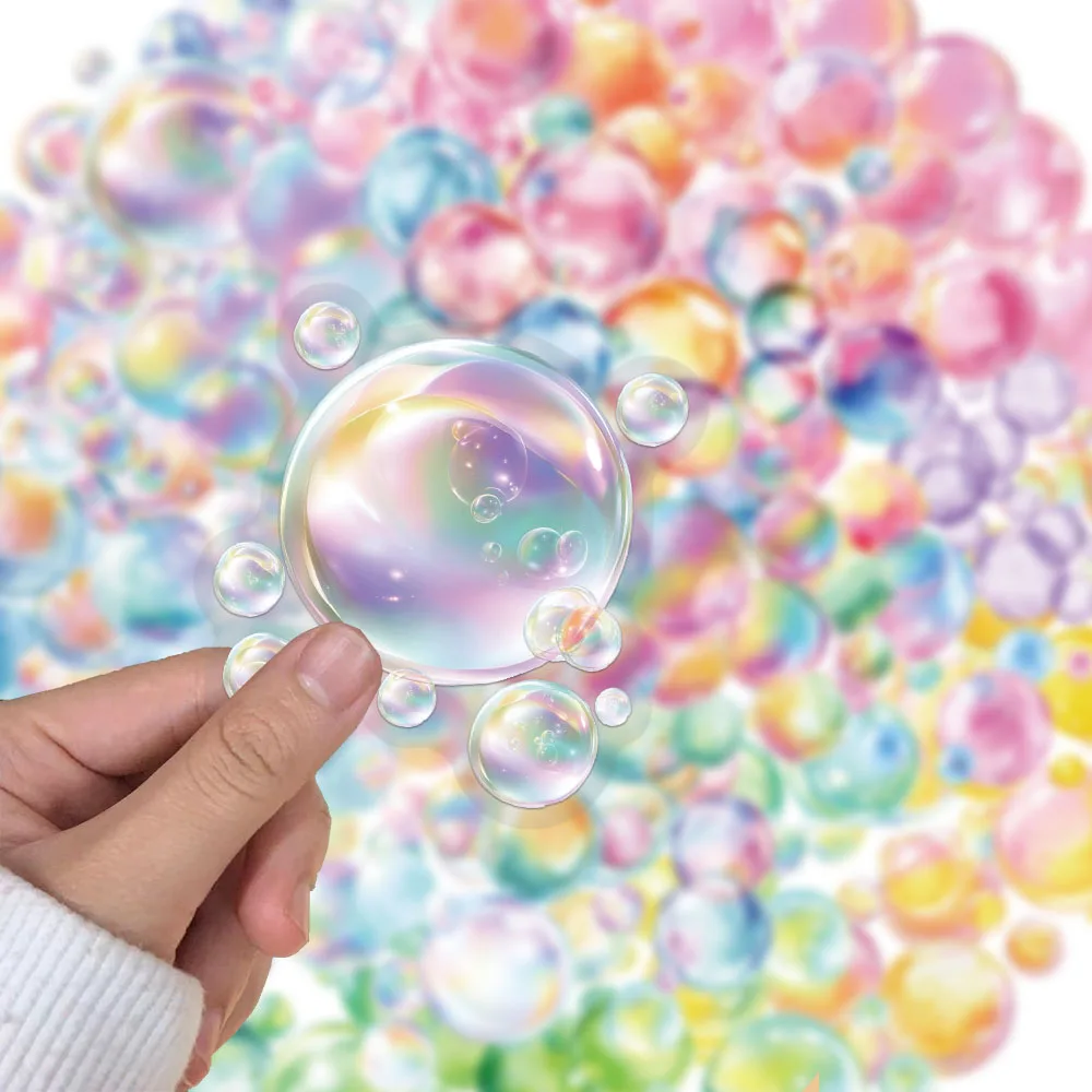 50PCS Creative Color Bubble PET Transparent Material Sticker Phone Case Decoration DIY Phone Case Notebook Sticker