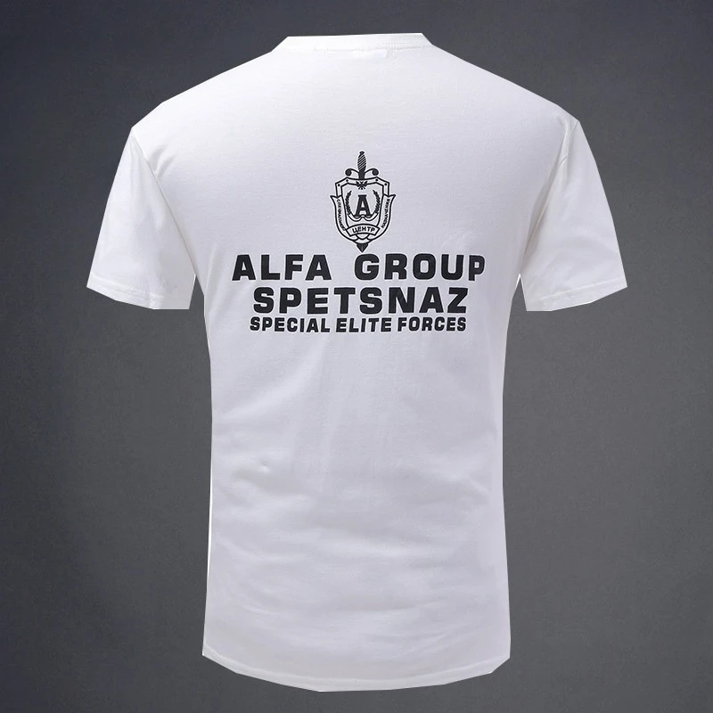 Summer New Short-sleeved T-shirt with Alpha ALFA GROUP Logo Print Suitable for Fans of The Round Race Cars