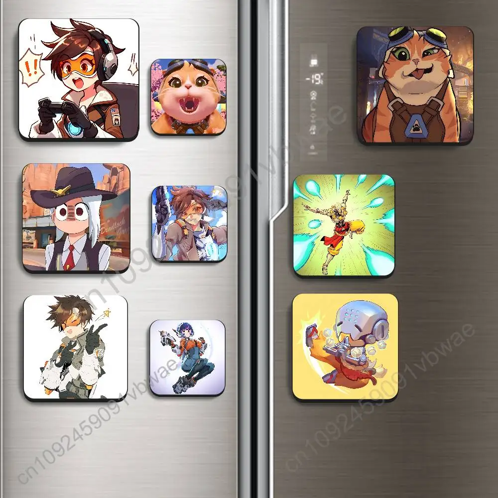 Support Zenyatta Tracer Overwatch BestSelling Refrigerator Magnetic Sticker Fridge Magnets Adhesive to Metal Surfaces Leaves