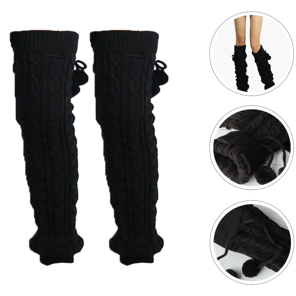 1Pair Warm Leg Warmers Knitted Winter Socks Calf Warmer Sock Sleeves for Women Girl Boot Cover Leg Warmers Knitted Winter Socks