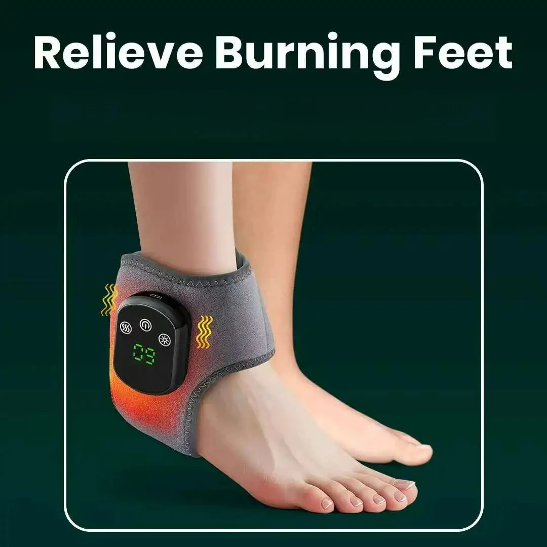 Customizable 3-in-1 Electric Ankle Massager 5 Level Heating Vibration for Eliminate Foot Pain Swelling &Poor Circulation