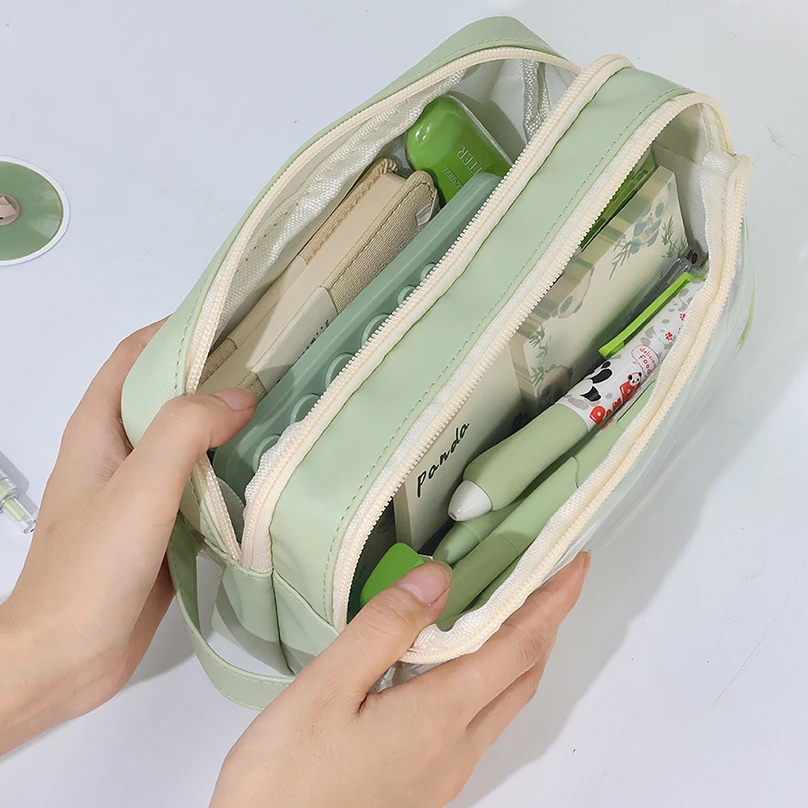 Large Capacity Pencil Case Transparent Pencil Pouch Trousse Scolaire School Supplies Estuches Escolares Pencil Cases For Girls