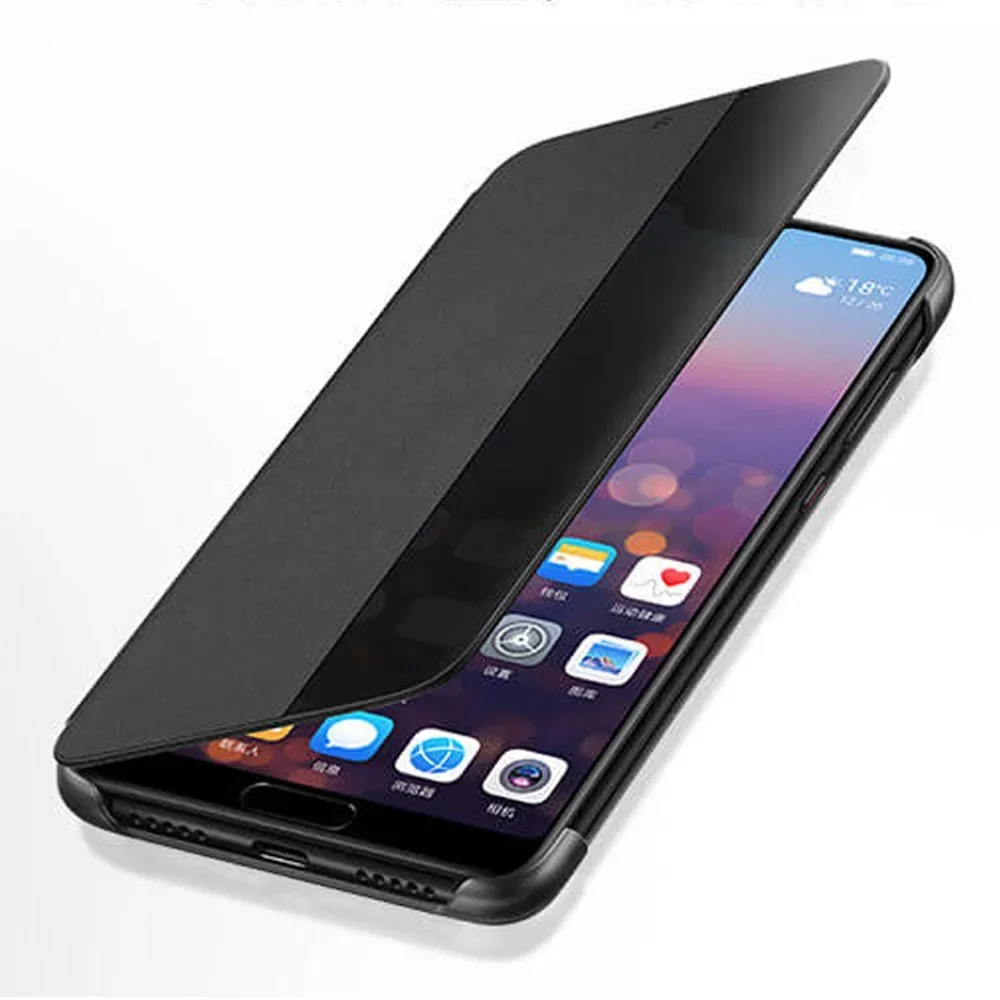 Capa de visão inteligente para huawei p20 pro auto sleep acordar flip capa fina caso de telefone para huawei p20 plus p20 + fundas capa