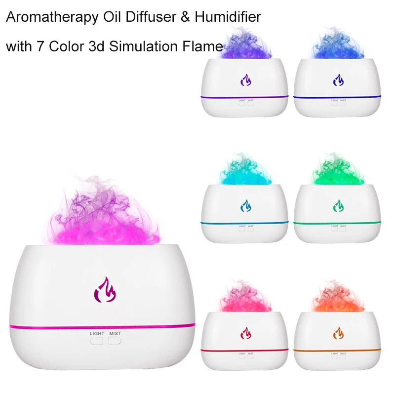 Salt Stone Flame Atomization Humidifier 200ml Small Portable Wood Grain  Essential Oil Humidifier Aromatherapy Machine