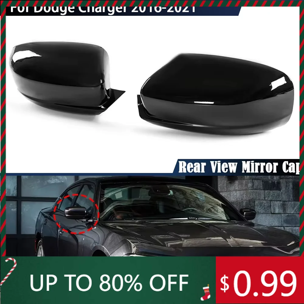 

1 Pair Car Rearview Wing Mirror Covers Caps For Dodge Charger 2015 2016 2017 2018 2019 2020 2021 Mirror Case Interior Stickers