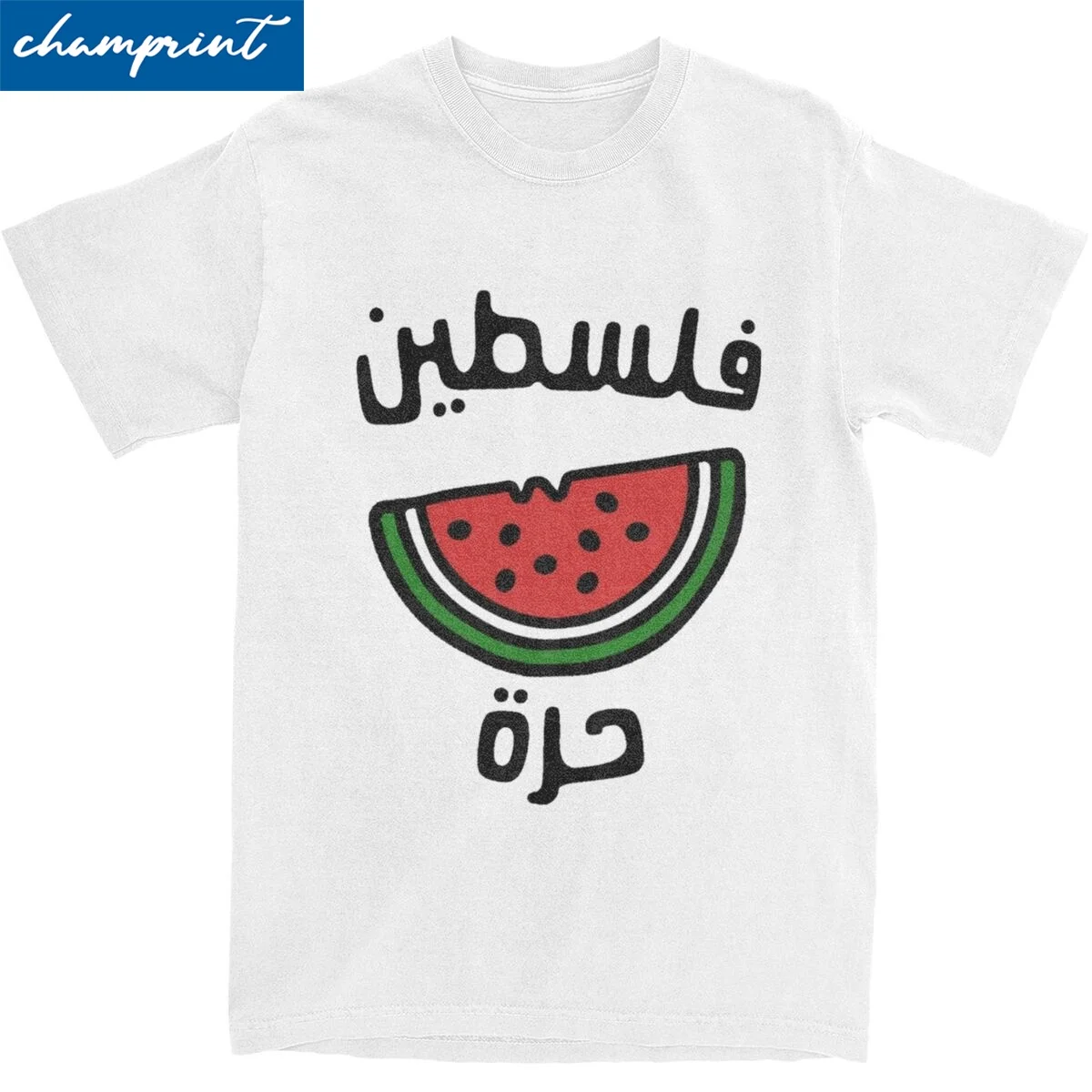 Palestinian Palestine Watermelon T-Shirt Men's 100%Cotton Clothes Novelty Round Neck Short Sleeve