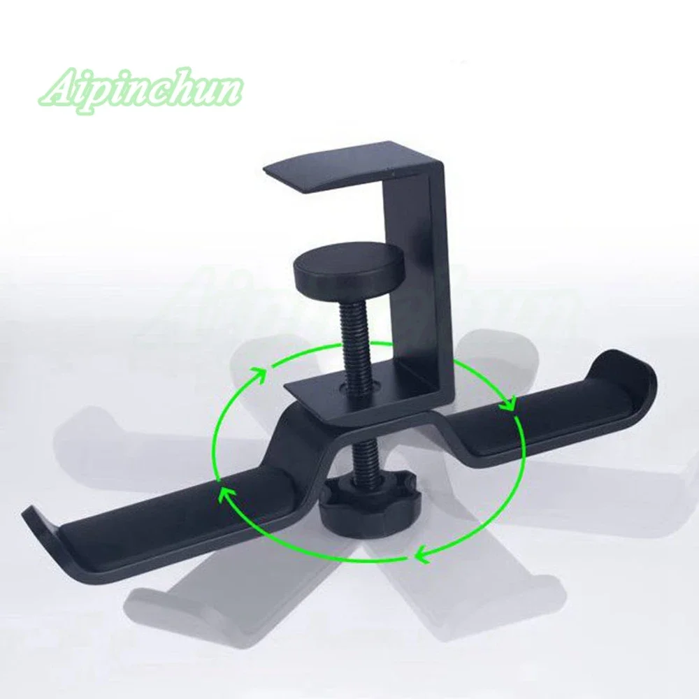 Aluminium Legierung Kopfhörer Halter Headset Halterung Aufhänger Metall Wand Clamp Haken Drehbare Doppel Kopfhörer Stehen Desktop Montieren