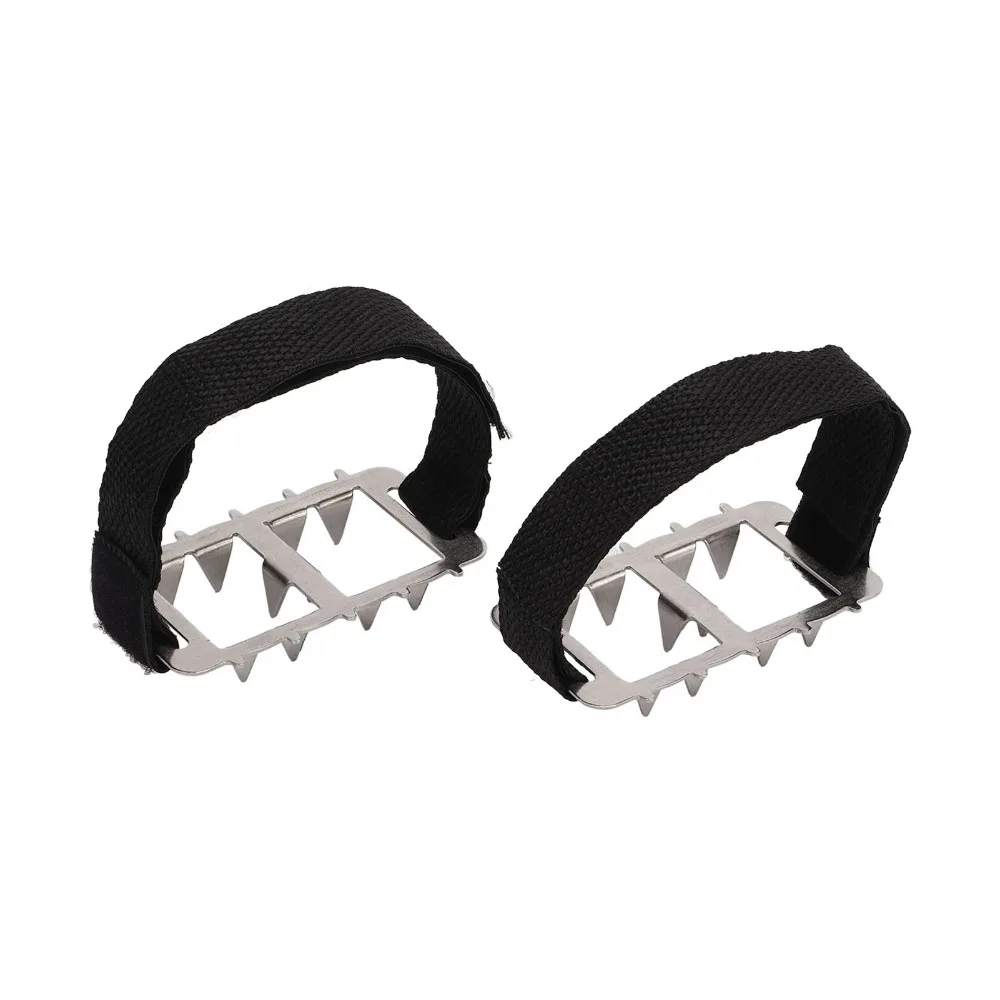 1 pair Grip-Enhancing Stainless Ice Crampons Adjustable Fit Ergonomic Anti-Slip Cleats 10-Tooth Snow Traction Spikes Hiking