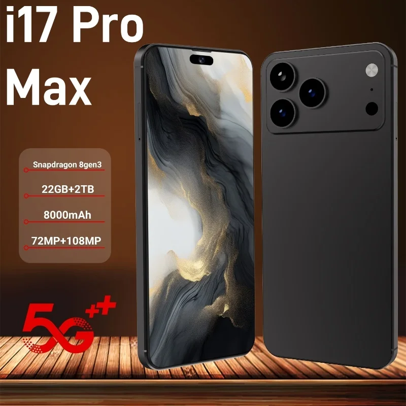 

HOT 2025 new i17 Pro max original intelligent 5G dual card dual standby Android 14 system global version phones 8000mAh battery
