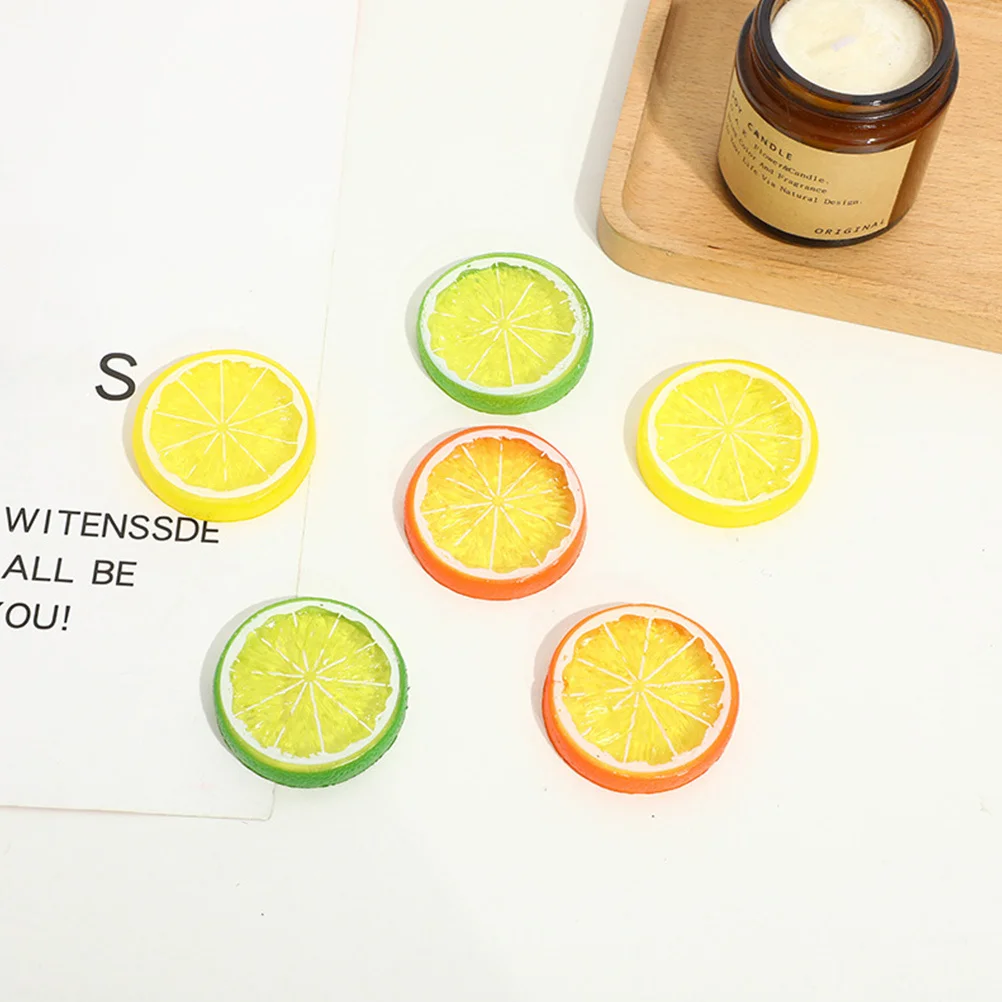 

30Pcs Simulation Lemon Slices Artificial Plastic Lime Slices Realistic Fruit Decorations for Party Shop Home Office Photography