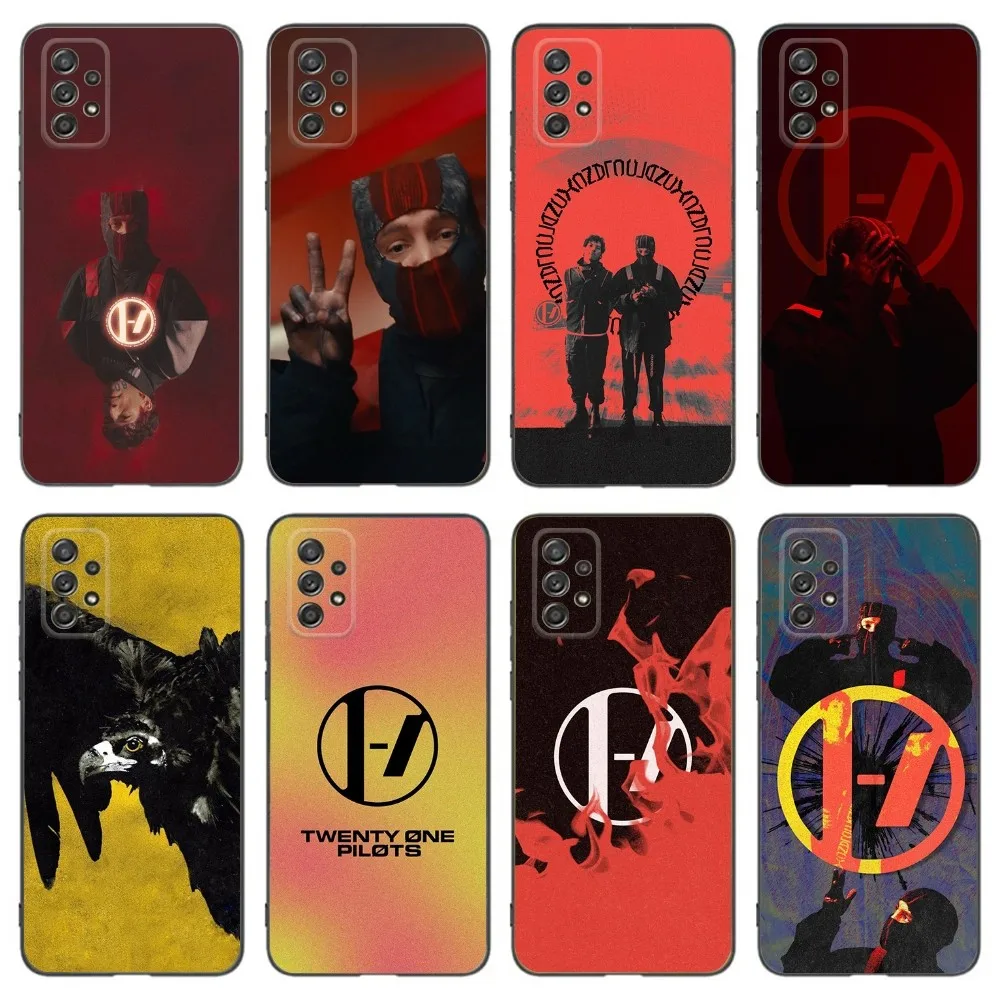 T-Twenty one pilots Phone Case For Samsung Galaxy A13,A21s,A22,A31,A32,A52,A53,A71,A80,A91 Soft Black Phone Cover