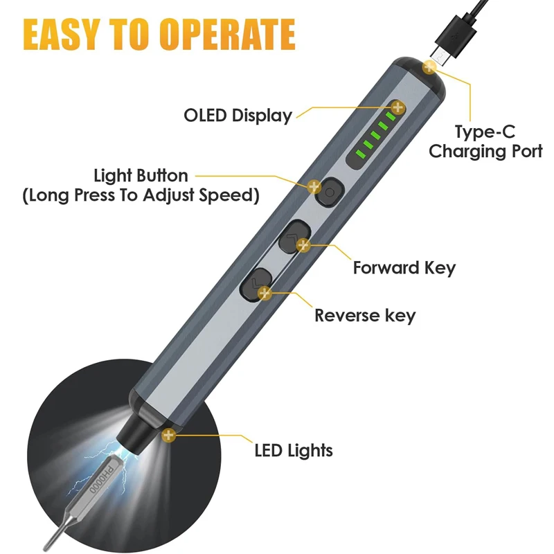 68 in 1 Electric Screwdriver Set Cordless Screwdriver Precision Power Tool Magnetic Screw Driver Bit for iPhone Glasses Watch PC