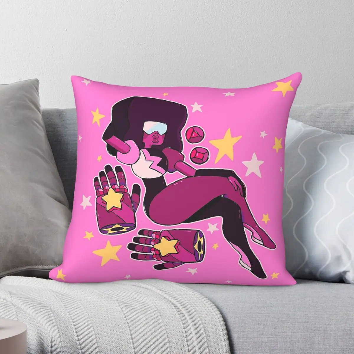 Steven Universe Garnet Square Pillowcase Polyester Linen Velvet Pattern Zip Decor Home Cushion Cover