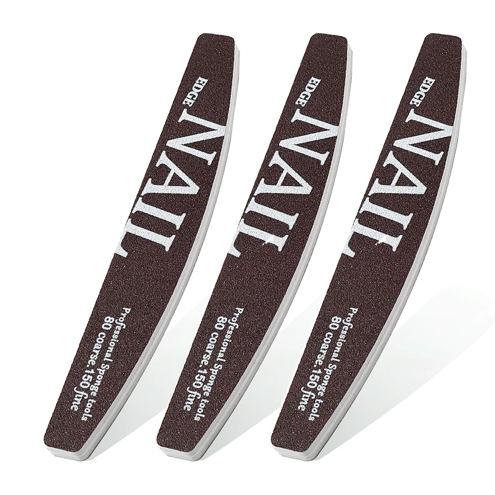 2/5pcs Salon-เกรดกาแฟเล็บไฟล์ Dual Grit 80/150 กรวดฟองน้ําเล็บแฟ้มกระดาษทรายล้างทําความสะอาดได้เล็บเท้าเครื่องมือ