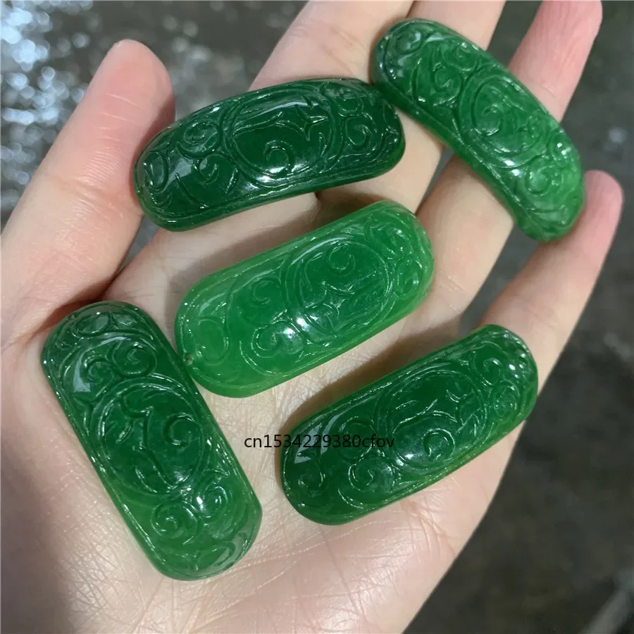 

1PC Natural Green Jade Emerald Bracelet DIY Accessories Bangle Charm Jewellery Fashion Hand-Carved Money Luck Amulet