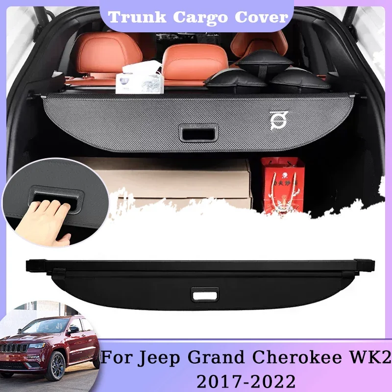 

Rear Trunk Cargo Cover For Jeep Grand Cherokee WK2 2017 2018 2019 2020 2021 2022 Storage Security Shield Curtain Anti-peeping