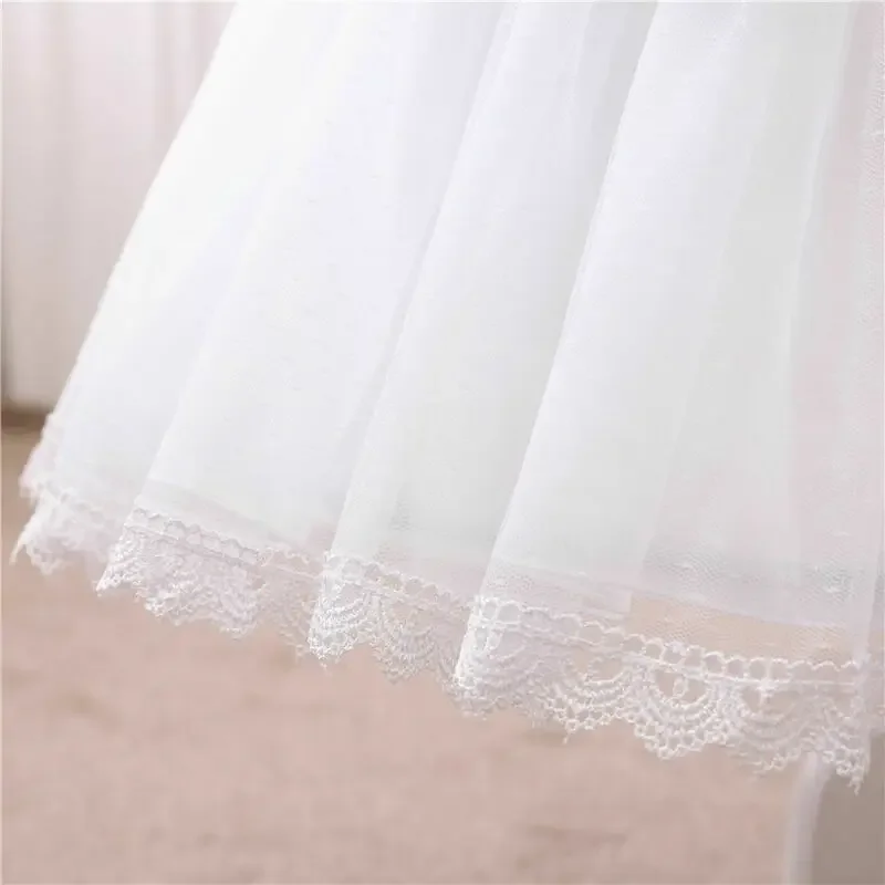 Girls Chiffon Petticoat A-line Skirt Bustle Adjustable Pannier Crinoline