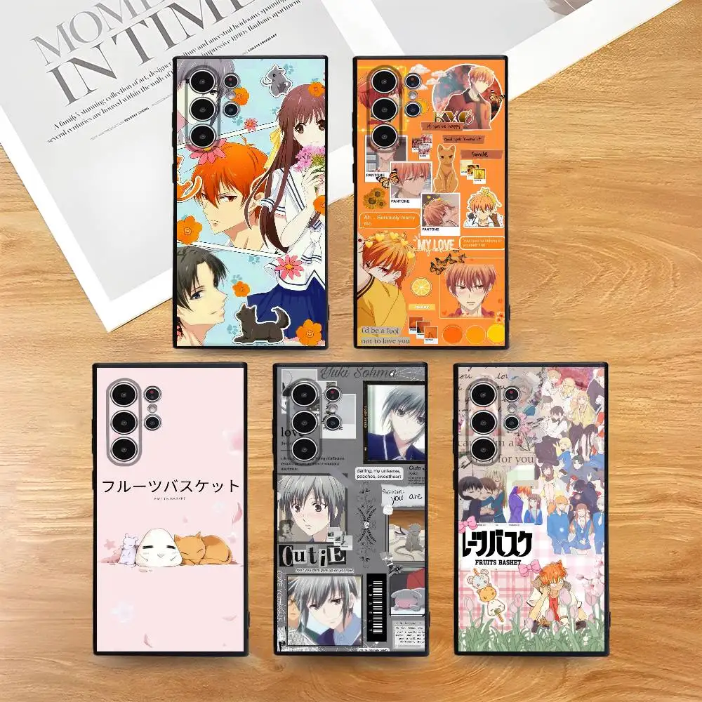 

F-Fruits BasketS Anime Cute Phone Case For Samsung Galaxy S25 S24 S22 S23 Ultra S21 S20 Plus 5G Frosted Non-Slip Full Soft Cover