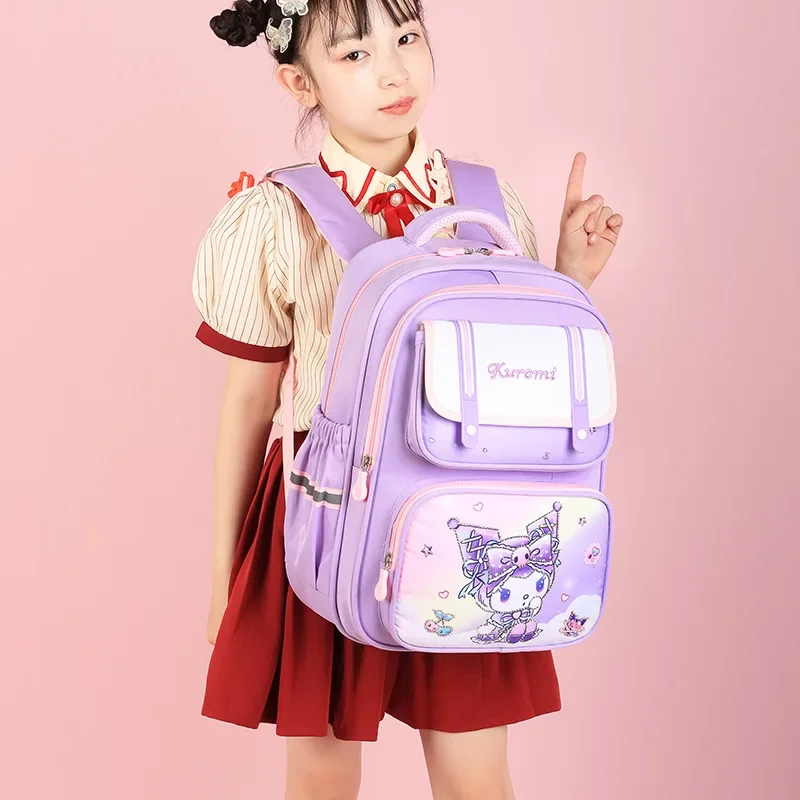 Sanrio Kulomi Cartoon New Anti-splashing Student School Bag Girl Cute Large Capacity Simple Lightweight Children's Backpack