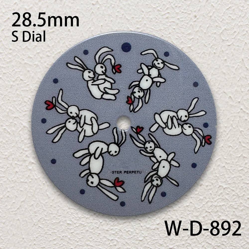 28.5mm S Logo Cartoon Enamel Dial Fit NH35/NH36/4R/7S Japanese Movement High-Quality Dial Watch Modification Accessories