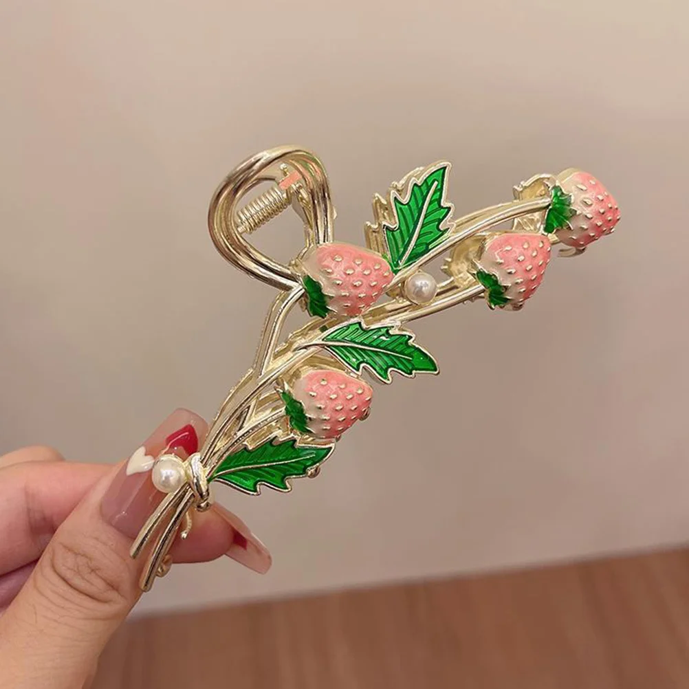 

2Pcs Metal Hair Claw Clips Strawberry Jaw Clips Nonslip Durable Hair Accessories for Women Styling Gift Headdress