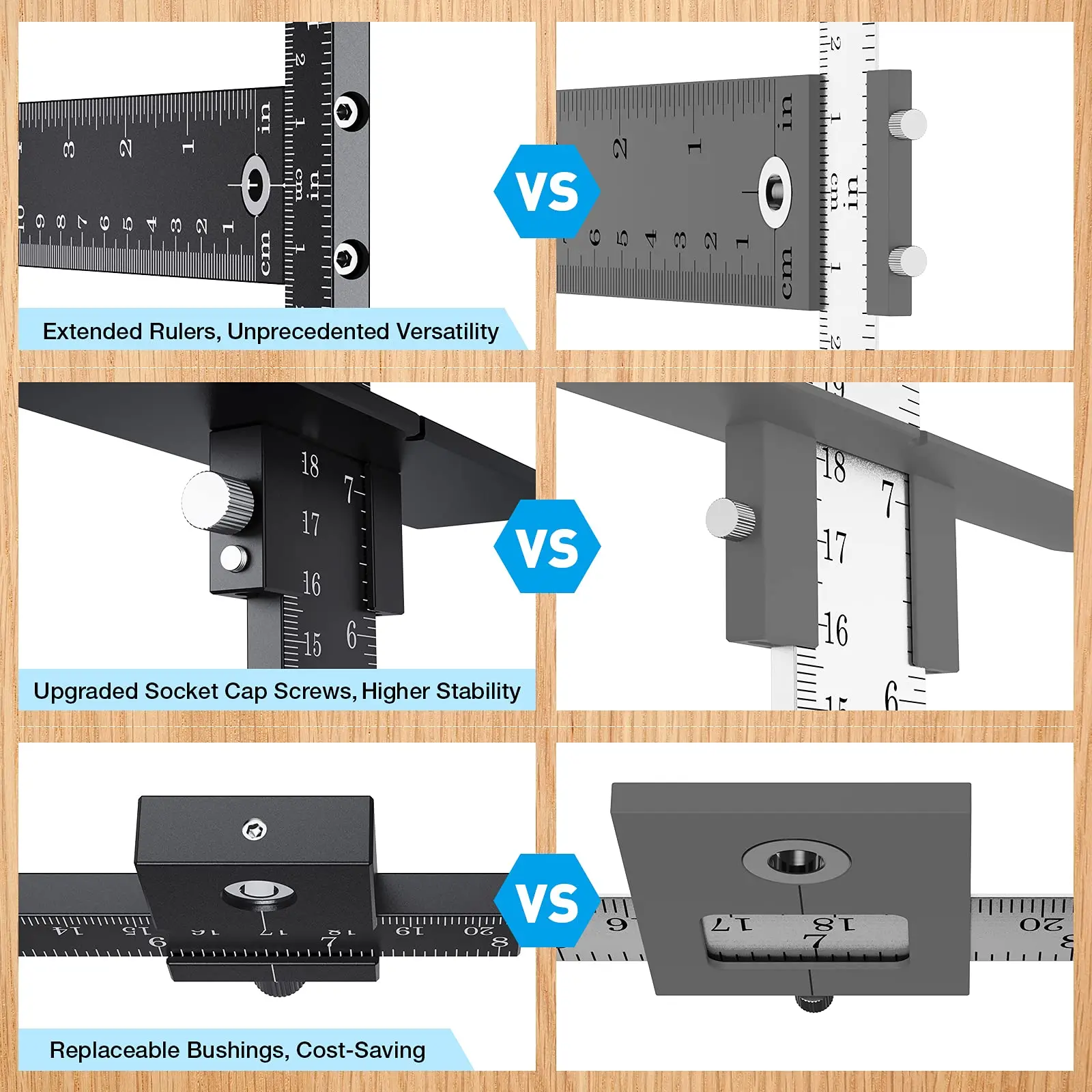 Adjustable Drill Guide Cabinet Hardware Jig for Installation Door and Drawer Front Handles Locator Woodworking Tool