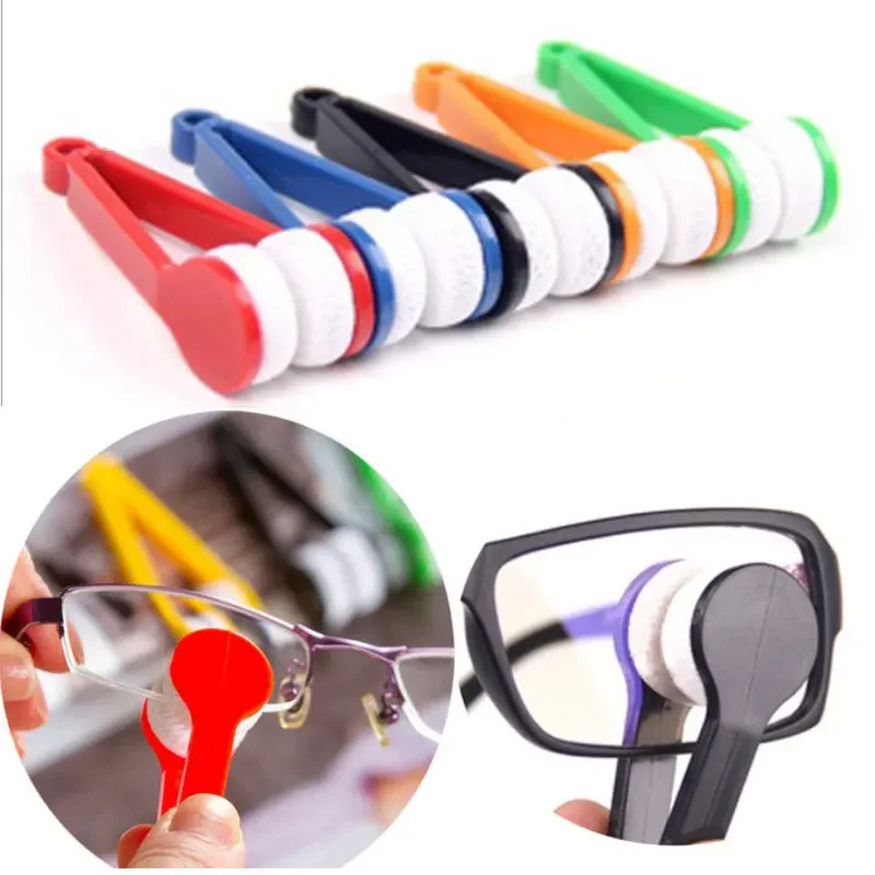 Glass Double-Sided Wipe Soft Eye Glasses Lens Cleaning Brush Portable Glasses Cleaner Multi-Colors Optional Multifunctional