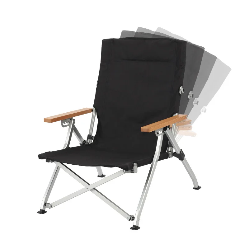 

Amano's new four-speed adjustable outdoor deck chair is convenient, beach chair, aluminum alloy low seat picnic camping folding