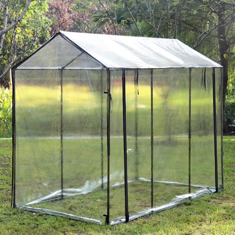 Plant insulation, rain protection, winter tower greenhouse plastic-coated iron pipe bracket, sunshade and insect-proof balcony