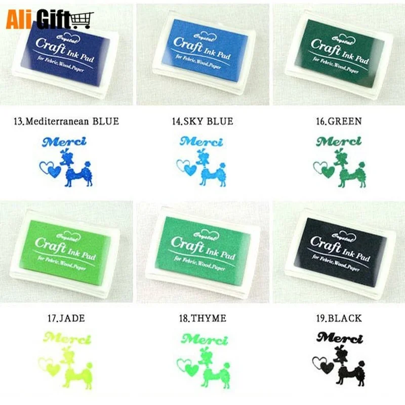 15 Colors Inkpad Handmade DIY Craft Oil Based Ink Pad Rubber Stamps Fabric Wood Paper Scrapbooking pad Finger Paint Wedding