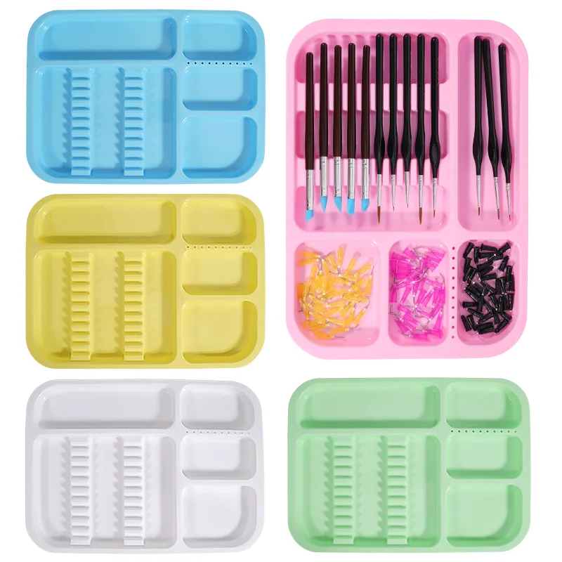 1pc Colorful Dental Instruments Trays Autoclavable Plastic Divided Split Trays Plastic Divided Placement Box Dentistry Tools