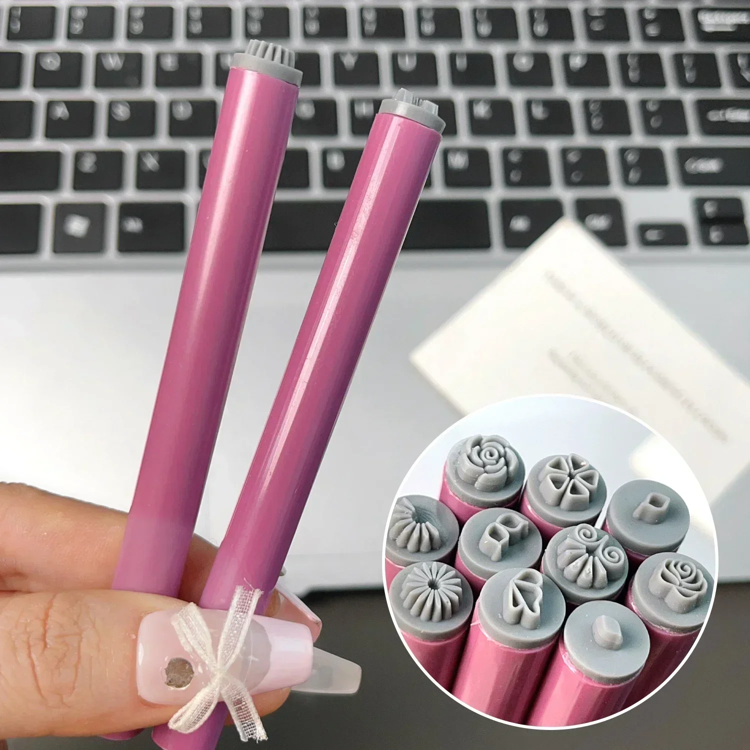 1-10 stuks bloem vlinder patroon nagel stempel set multifunctionele nagels schilderen tool nagel doodle pen kunst penseelstreek sjablonen