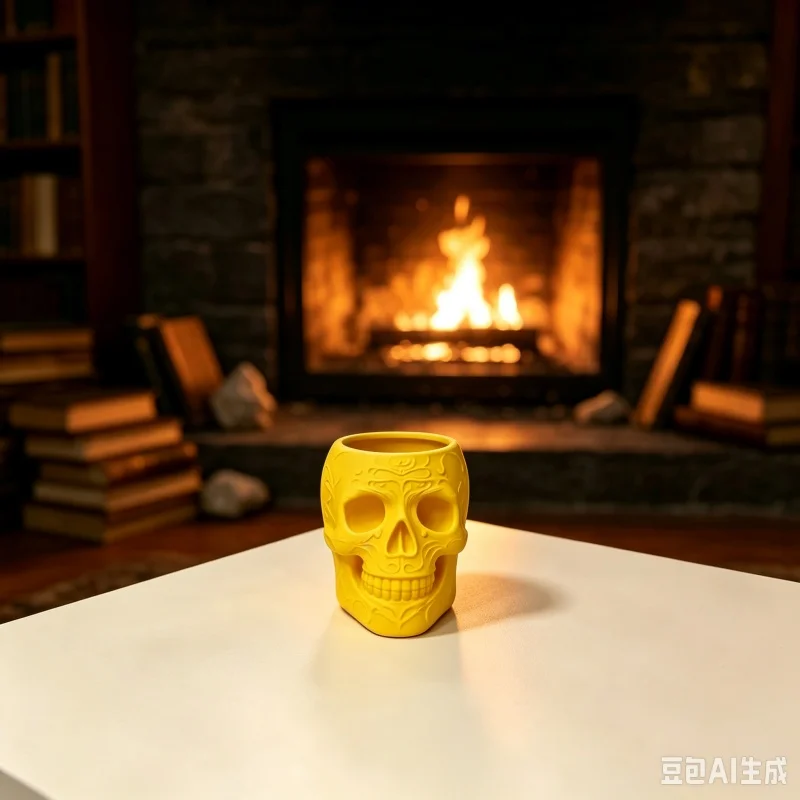 3D Printed Plastic Yellow Skull Bowl Creative Sugar Skull Flower Pot Gothic Skeleton Head Makeup Brush Holder Desk Decoration