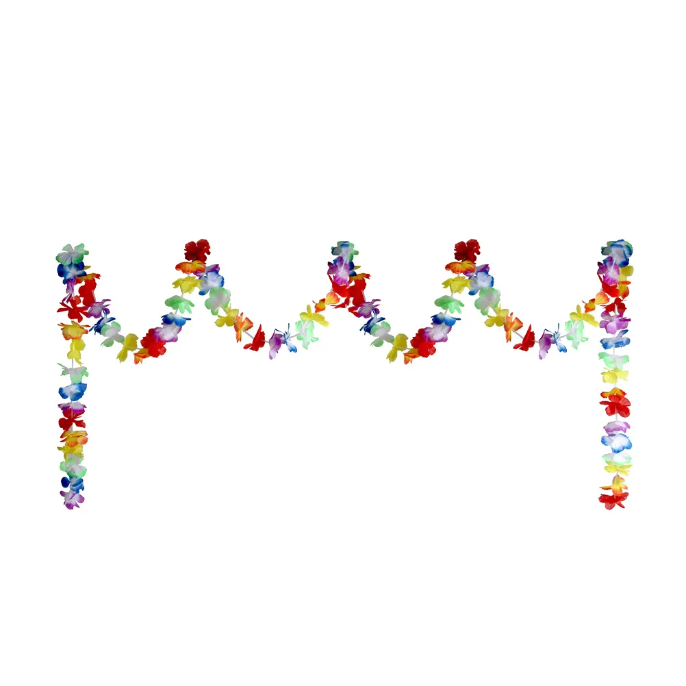 

1pc Colorful Flower Garland 6M Tropical Jungle Decor For Party Hawaiian Style Hanging Bunting Luau Party Supplies Garden Beach