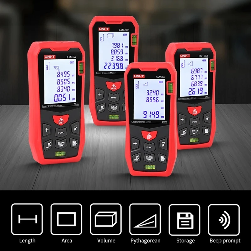 Imagem -04 - Uni-t-digital Laser Rangefinder Medidor de Distância Fita Métrica Lm50a Lm70a Lm100a Lm120a