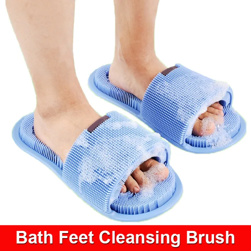 New magic foot washing slippers bathroom men's and women's bath anti-skid silicone slippers foot rubbing massage cleaning brush