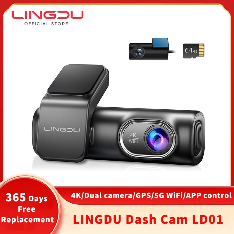 

LINGDU Dash Cam LD01 4K Front and Rear 1080P Dual Dash Camera Voice Control 24 Hours Parking Mode Car DVR Dash Cam for Cars 블랙박스