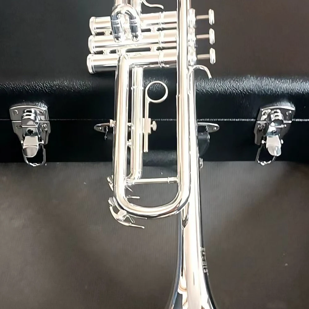 Professional 180s-72 Silver Plated trumpet B-flat Brass Music Instrument American Craft Manufactured Box with Accessories